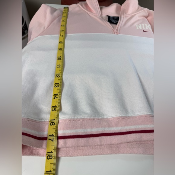 Nike Pink & White Cropped Quarter Zip Sweatshirt - Picture 9 of 9